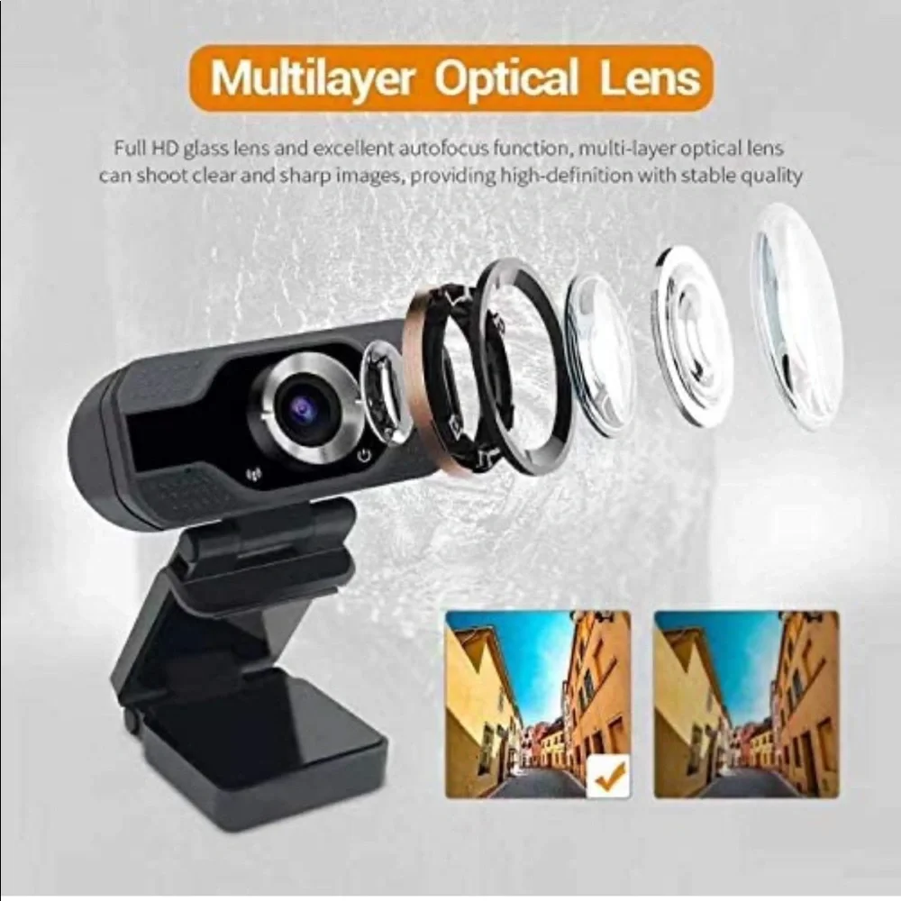 Webcam HD 1080P Webcam Camera with Microphone